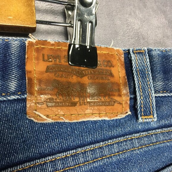 Vintage Levis Mens Straight Fit Blue Jeans size 36 to 38x30 Stretch‎ Denim Pants - Picture 5 of 16
